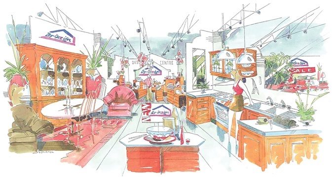 Artist Impression, one year prior to By Dezign Homebush opening in 1996.
